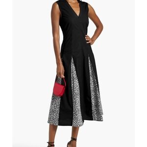 10 Crosby Derek Lam Black and White Midi Dress
